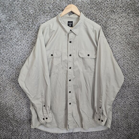 RedHead Shirt Mens 2XLT XXL Tall Beige Button‎ Up Canvas Pockets Cotton Casual - Picture 1 of 7